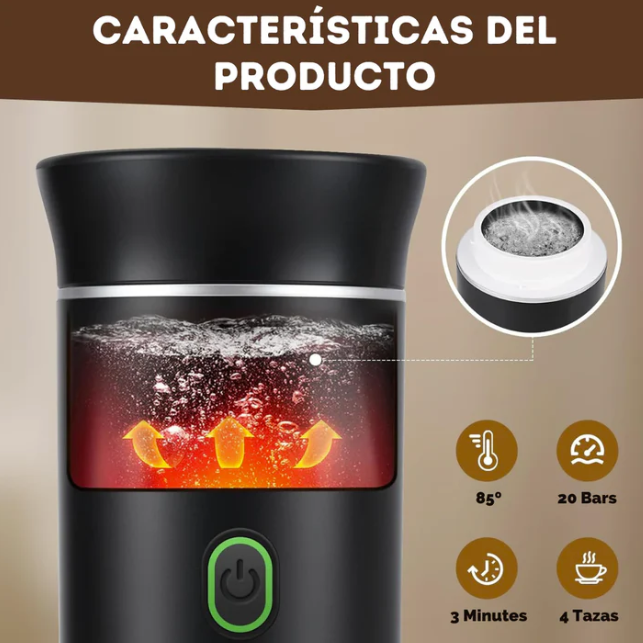 Cafetera Portátil Barista® con Sistema 3 en 1