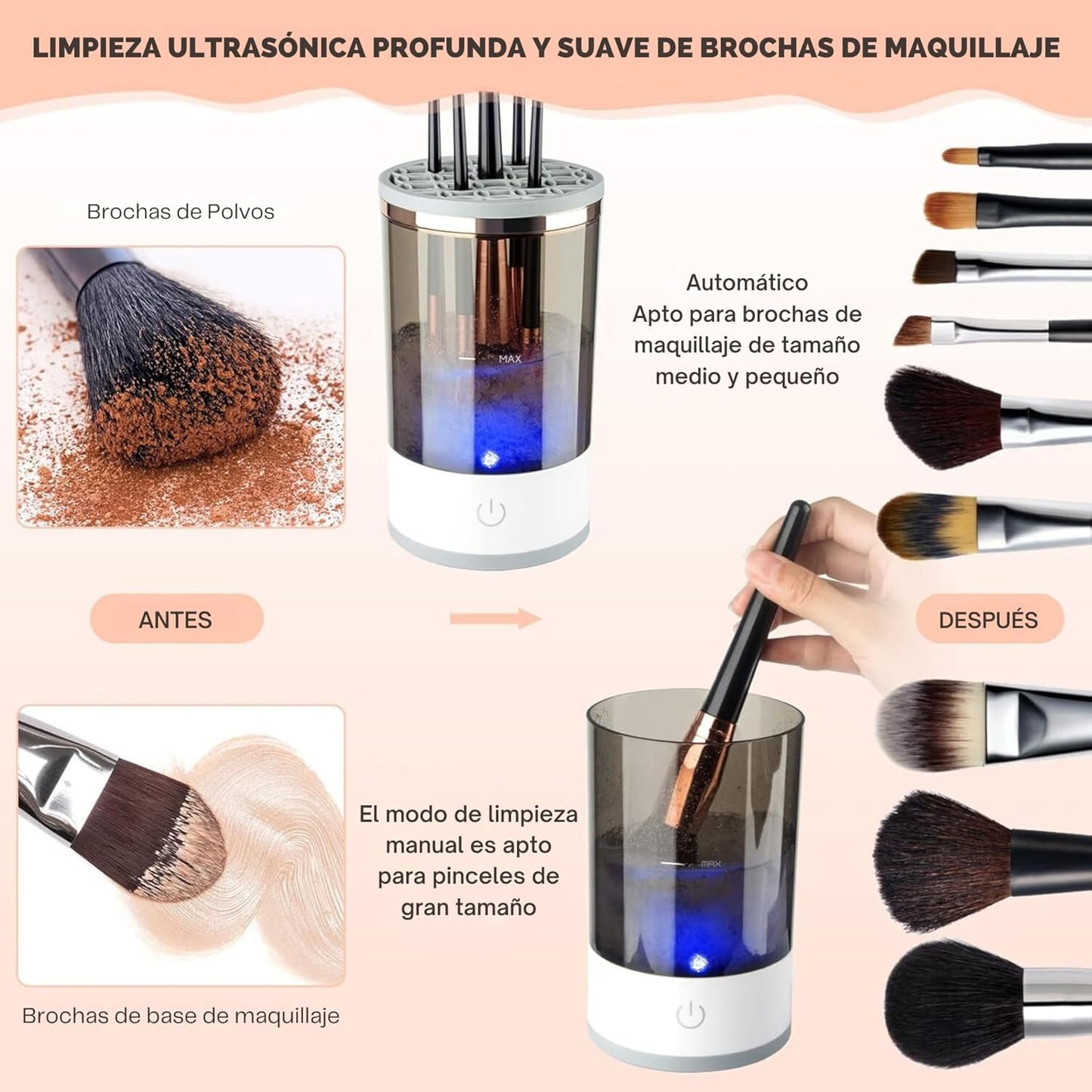 Limpiador de brochas automático 💄