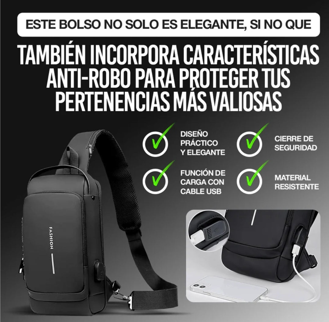 Mochila antirrobo con cargador USB 🔒