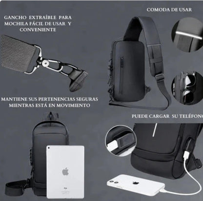 Mochila antirrobo con cargador USB 🔒